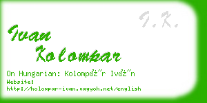 ivan kolompar business card